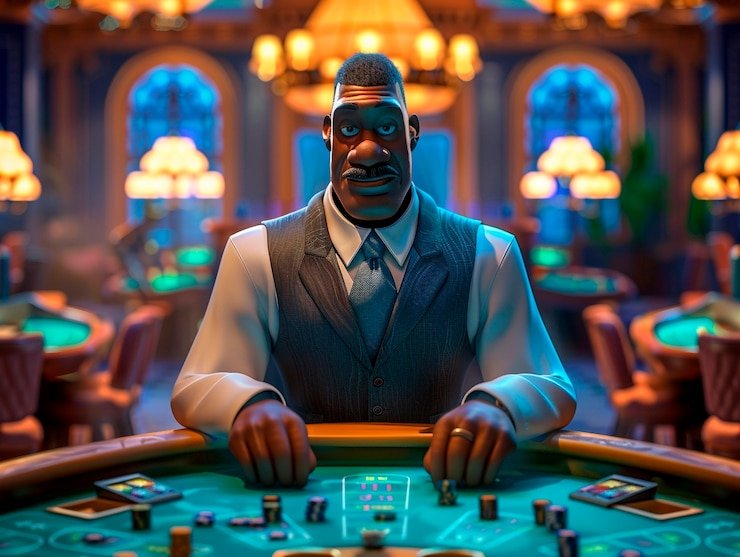 Antarmuka Wild West Gold menampilkan grid 5x3 dengan simbol tema Barat dan tombol kontrol taruhan di bawah